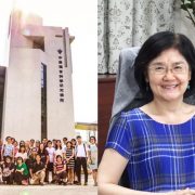左圖為學員與禮堂合照，右圖為蔡麗貞院長