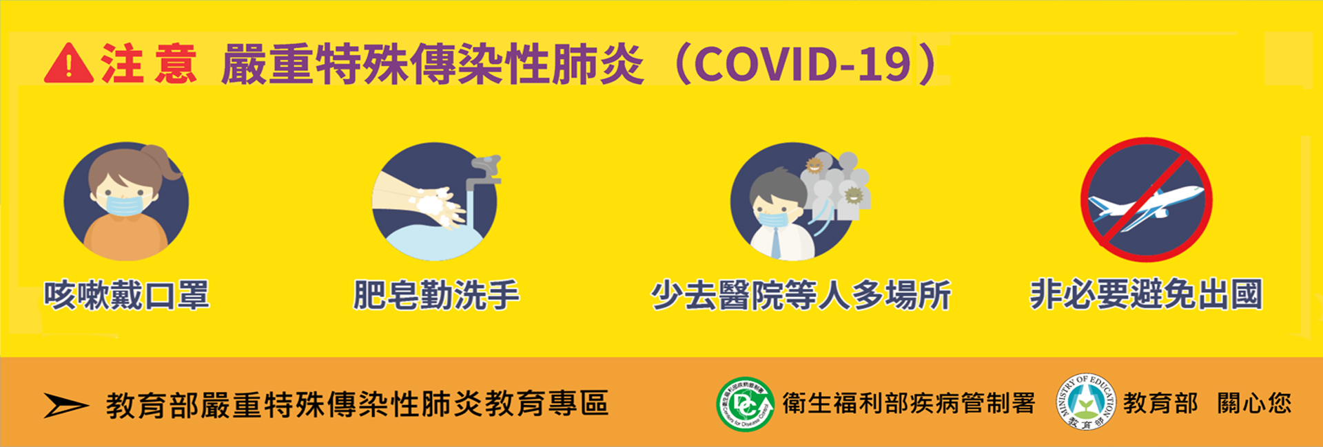注意嚴重特殊傳染性肺炎(COVID-19)